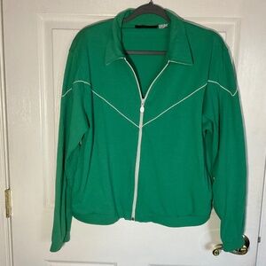 VINTAGE 80s Goola Gong Large Green Active Cotton Jacket